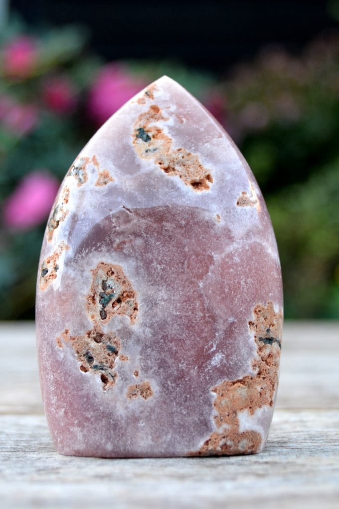 Decoratief edelsteen roze Amethist sculptuur # 5