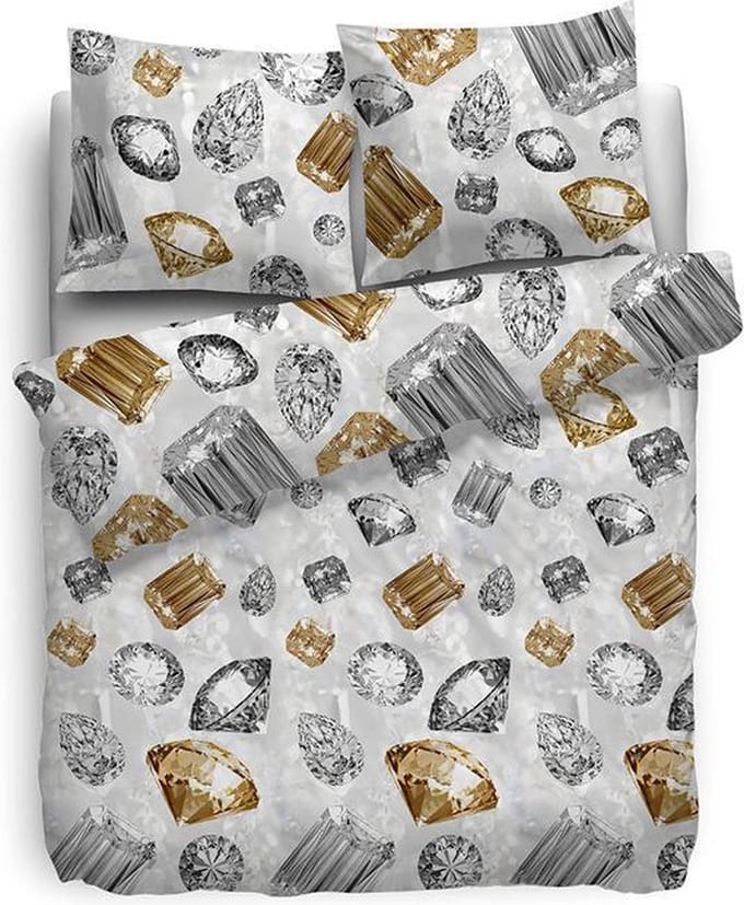 HNL Refined Diamonds Dekbedovertrek - 135x200 + 80x80 cm - Gold