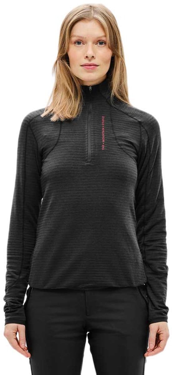 The Mountain Studio Light Tech Fleece Met Halve Rits Zwart S Vrouw