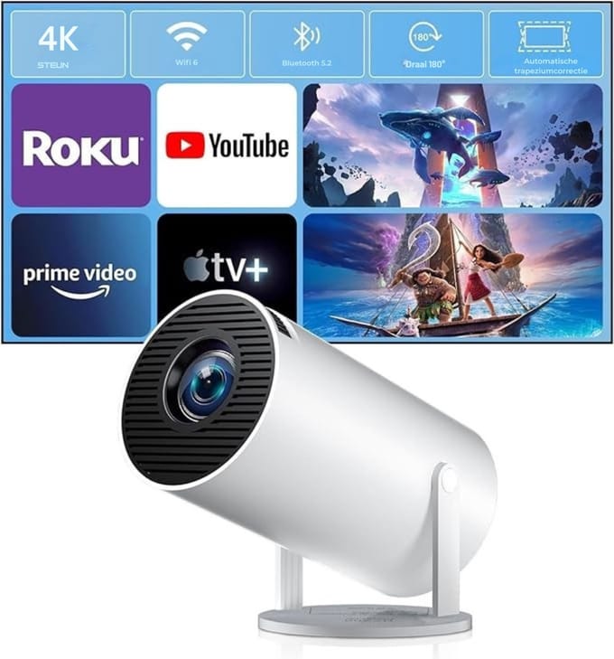 Core® Draagbare beamer - Beamer - Projector - Mini Beamer - Wit -10cm x 16cm x 10cm