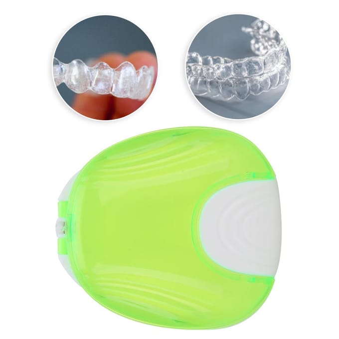 Orthodontische Retainer Etui Draagbaar Volwassen Waterdicht Gebitdoos Opbergcontainer Groen