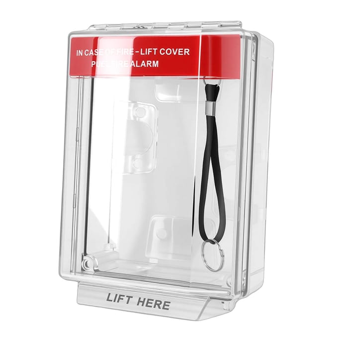 Couvercle de Boîtier d'Alarme Incendie avec Bouton d'Appel Manuel IP67 Étanche Résistant à la Chaleur Garde de Protection pour Maison Bureau white