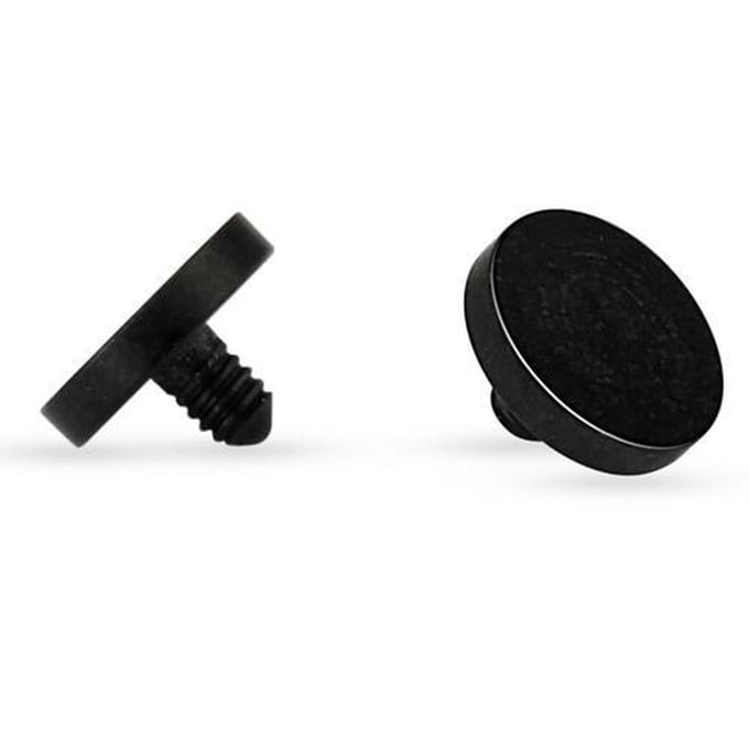 Dermal retainer rond zwart 1.6mm - LMPiercings