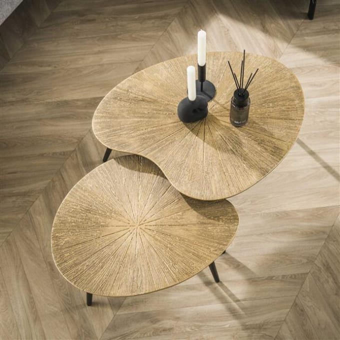Hoyz Collection - Salontafel Set-2 Niervormig Ray - Brons/Goud Metaal