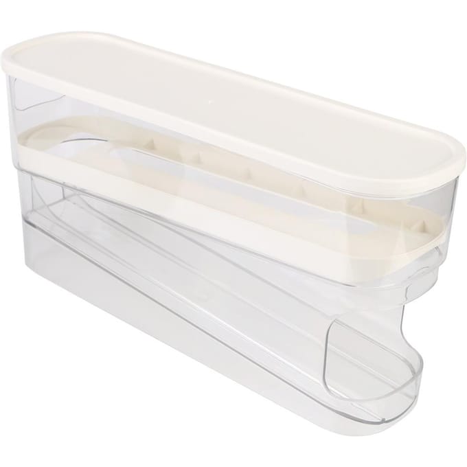 Eieropbergdoos Grote Capaciteit Automatisch Scrollen Koelkast Eierhouder Organizer Dubbellaags Eierrek Lade Doos Koffer two white