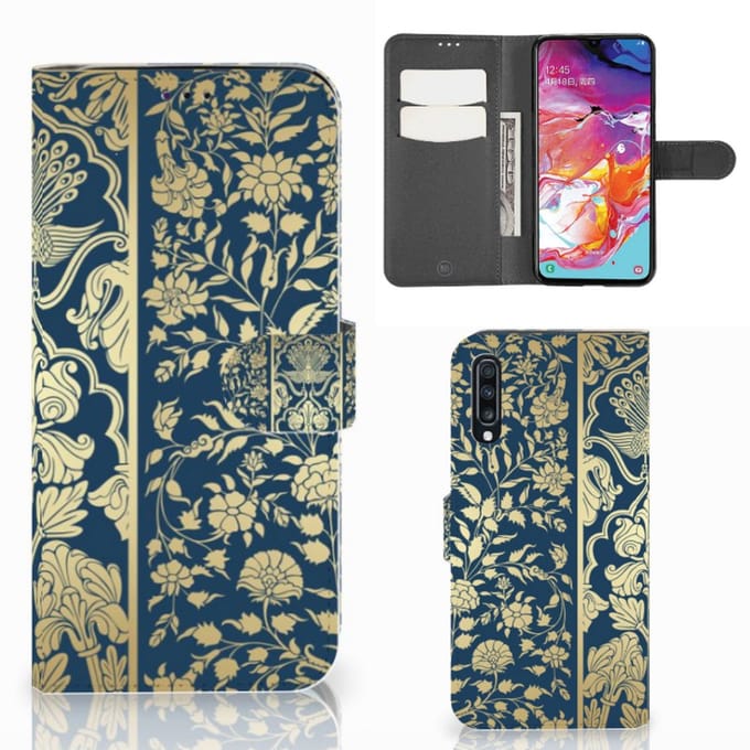 Samsung Galaxy A70 Hoesje Beige Flowers