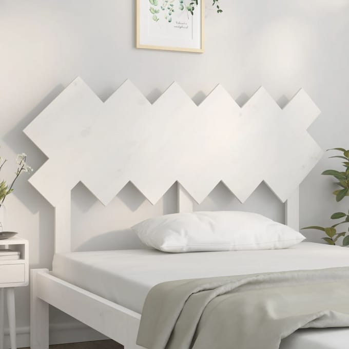 vidaXL - Hoofdbord - 132x3x81 - cm - massief - grenenhout - wit