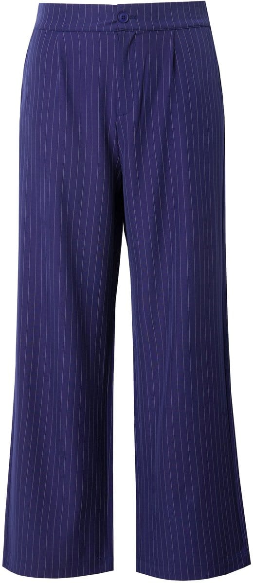 Studio Untold - Dames - Broek wijde pijpen hoge taille pinstripes - Navy - Maat 48