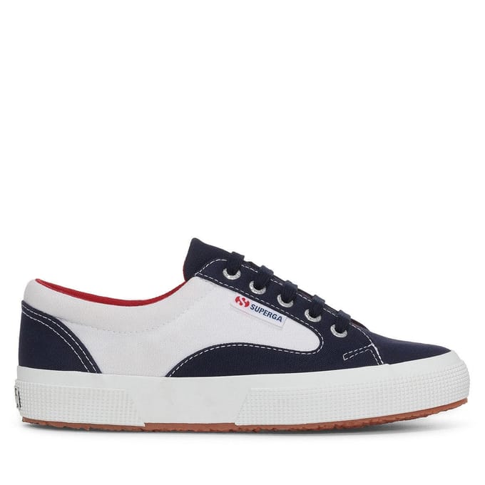 Superga Volwassen unisex 2750 Blocks Trainers (Wit/Zwaar/Rood)