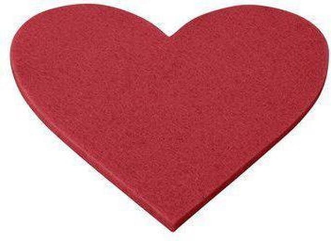 Daff Onderzetter - Vilt - Hart - 15 cm - Fire - Rood