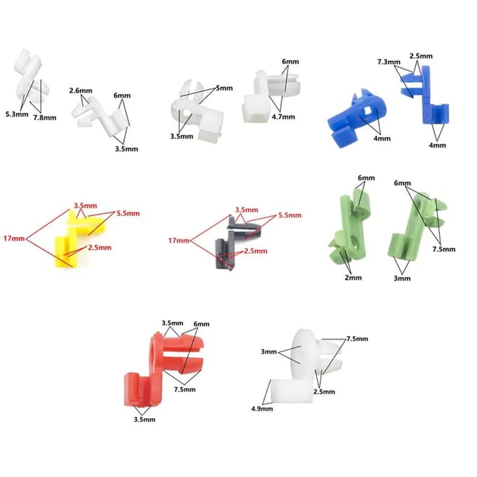 16 stuks Gemengde Auto Deurslot Stang Clip Bevestiger Borgring Klinknagel Gesp Assortimentskit white