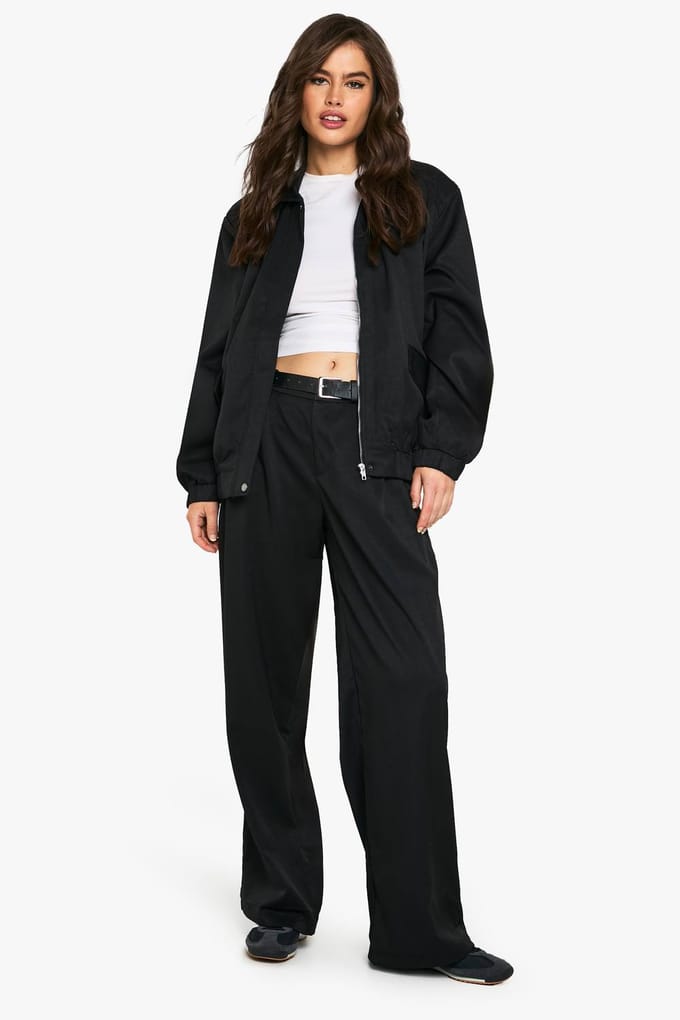 boohoo Dames Tailored Oversized Bomber | Zwart | Maat: 36
