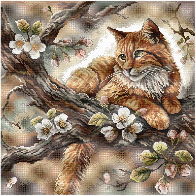 Borduurpakket AVA Stitch - The Cat on the Apple Tree - De Kat op de Appelboom - P059