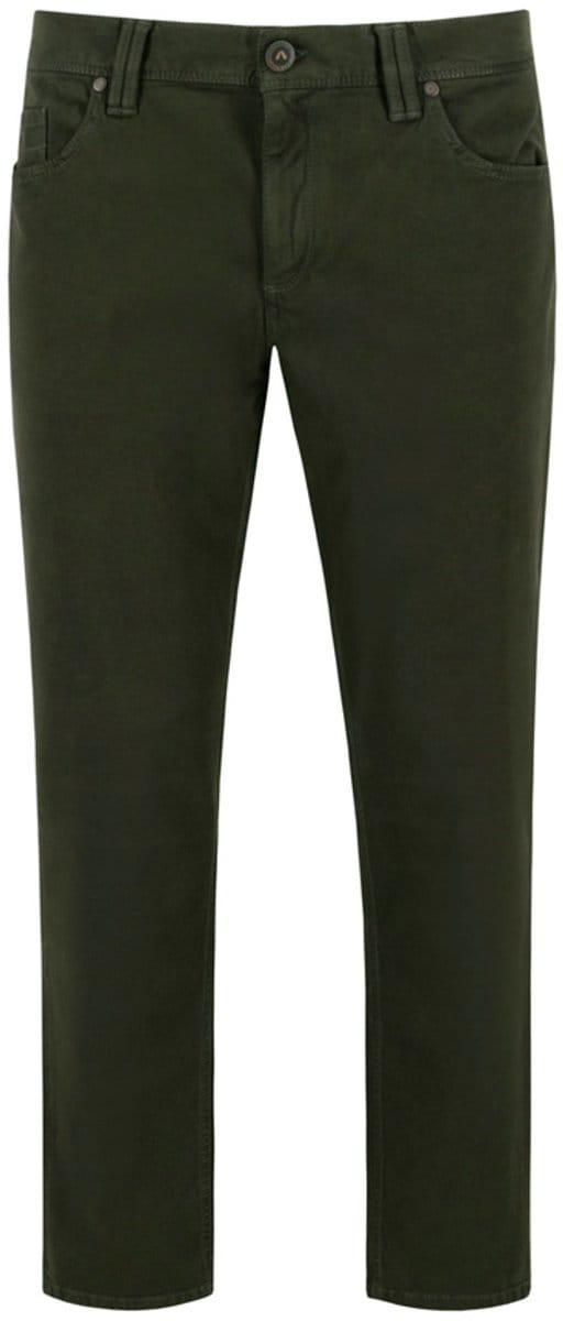 Alberto - 5-Pocket - Mannen - W32 X L34 - Army - Katoen - 4207-1407 Pipe