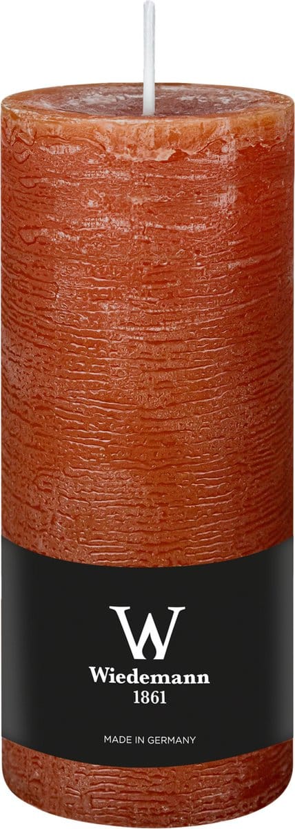 Wiedemann Cilinderkaars/stompkaars - rustieke kaars - cognac bruin - 7 x 16 cm - 66 branduren