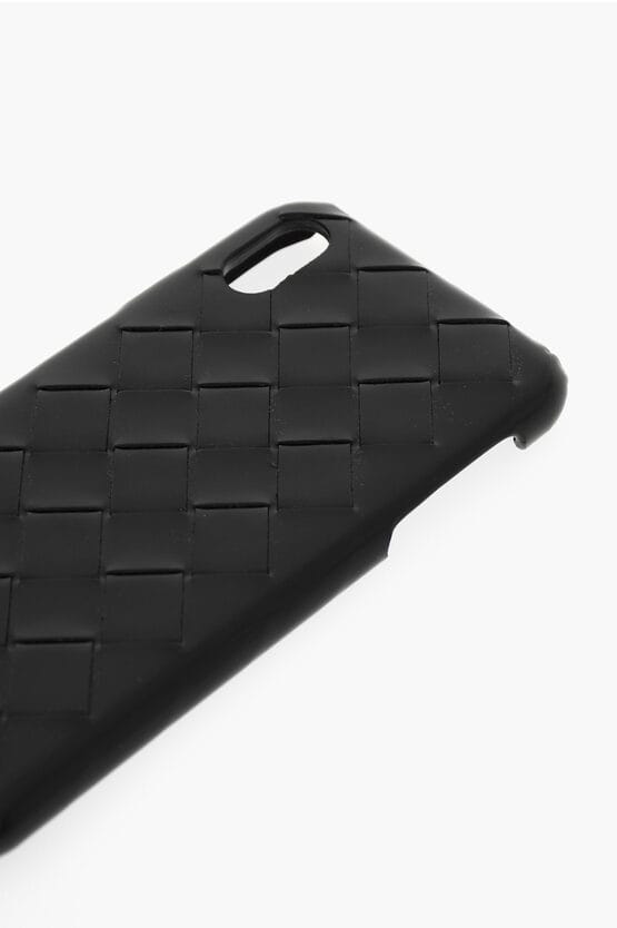Geweven leren iPhone XS MAX-hoesje in zwart