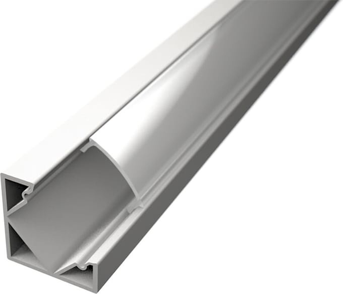 LED Strip Profiel - Velvalux Profi - Wit Aluminium - 1 Meter - 18.5x18.5mm - Hoekprofiel