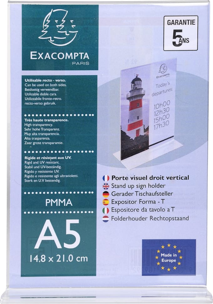 Exacompta 30x Folderhouder Rechtopstaand A5 transparant - Transparant - 85158D