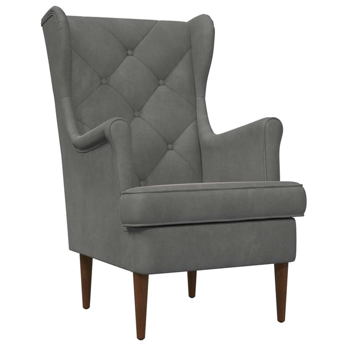 vidaXL - Fauteuil - Donkergrijs - Fluweel