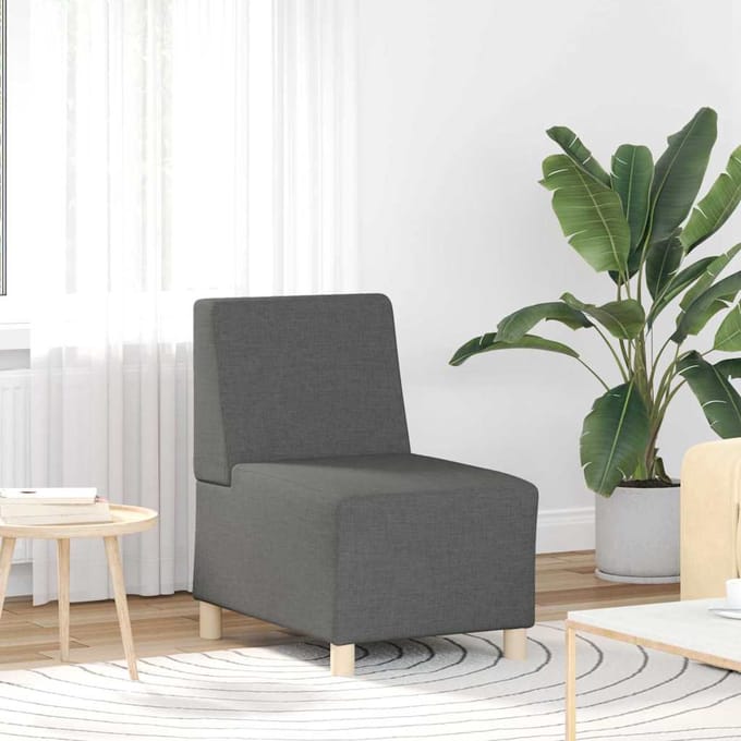vidaXL - Modulaire - Sofa - Eenheid - Armless - 2 - st - Donkergrijs - Stof