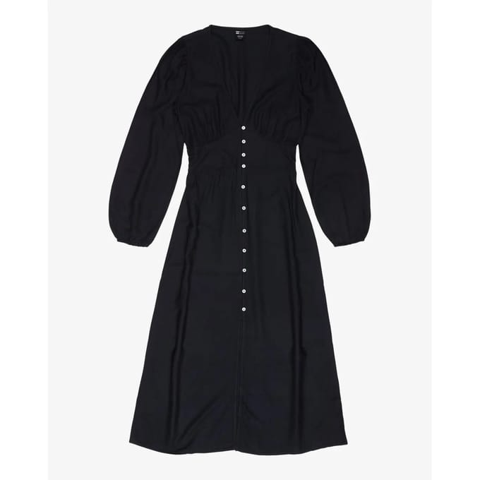 Billabong Cool Night Lange Jurk Met Lange Mouwen Zwart M Vrouw