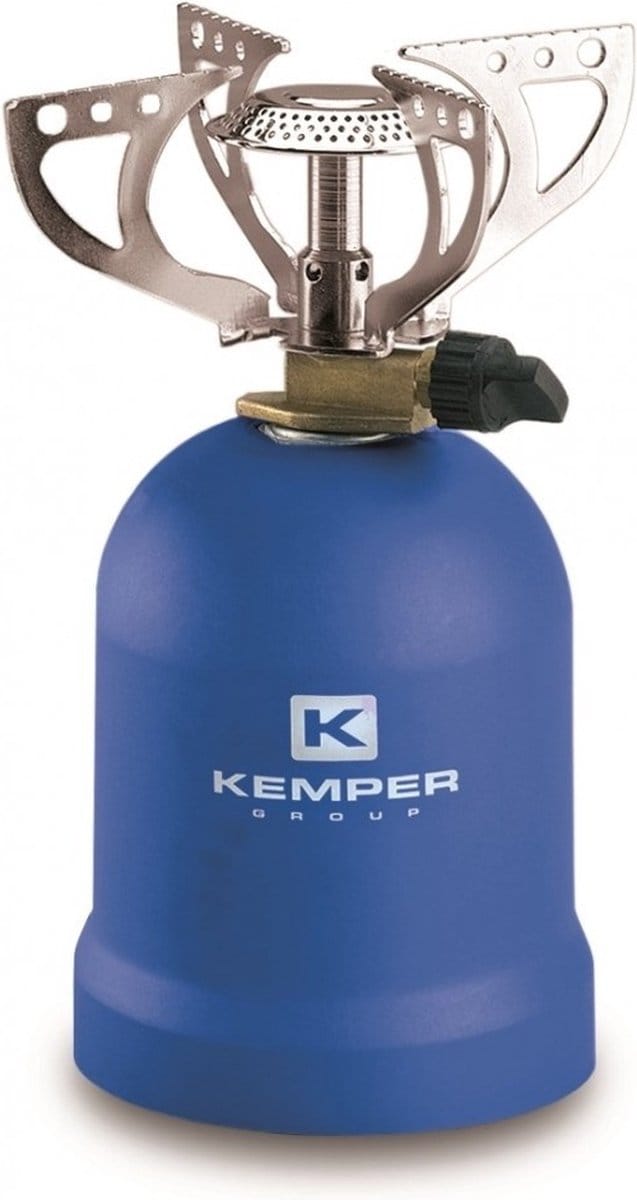 Kemper Gaskooktoestel - MET 4 steunen - 1200 Watt - Blauw