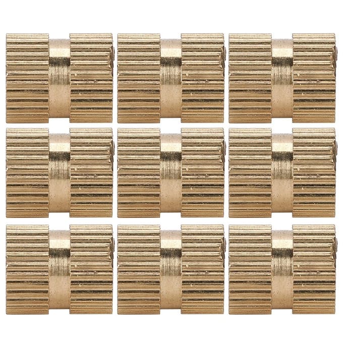 100 Pièces Écrou à Insert Moleté Laiton Double Passant Fixation Encastrée Accessoires Fait Main M6x10x8