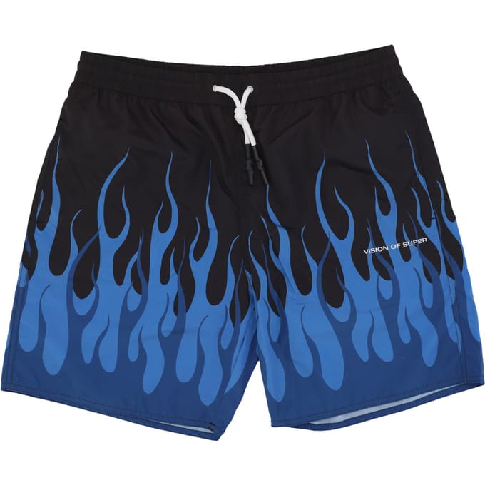 Double Flames Zwembroek Heren Zwart/blauw