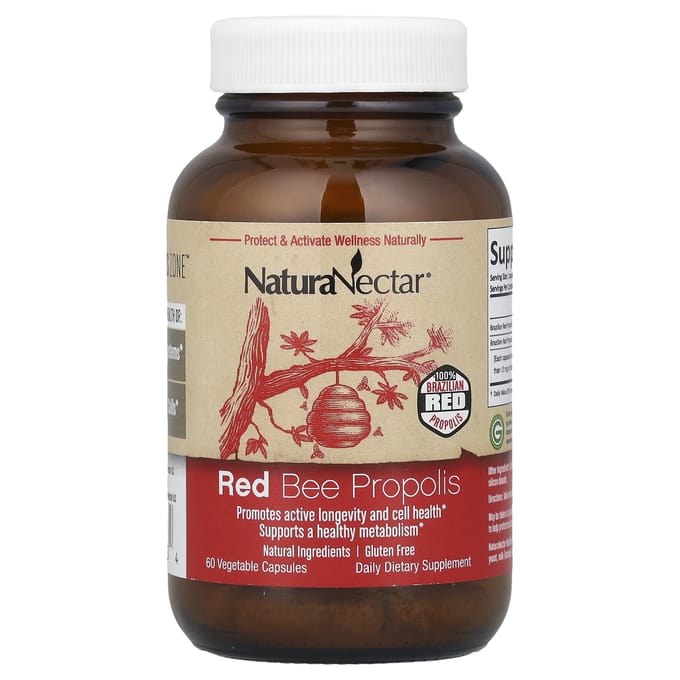 NaturaNectar, Rode Bijenpropolis, 60 Veggie Capsules