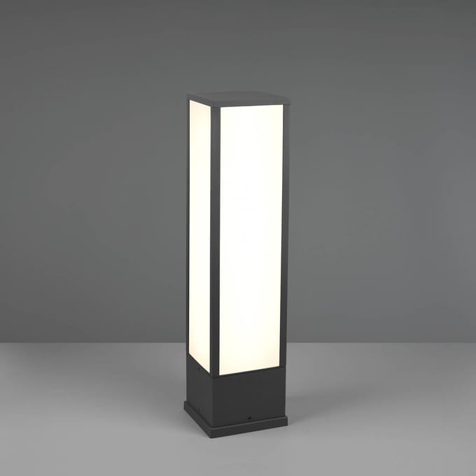 Trio Lighting Fuerte LED sokkellamp, antraciet, aluminium, IP54