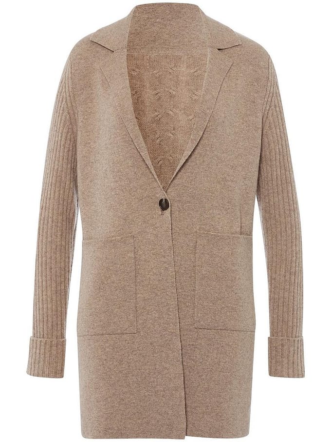 Lang vest 100% kasjmier Van Peter Hahn beige