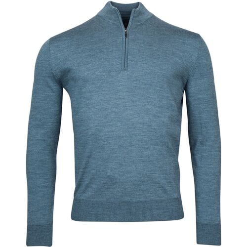 Baileys Trui Merino Wool Half Zip Single Knit Raf Blue / male