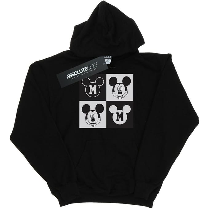 Disney Dames/Dames Mickey Mouse Smiling Squares Hoodie (Zwart)