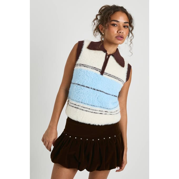 boohoo Dames Gestuddete velours-puffball minirok | Chocoladebruin | Maat: 36