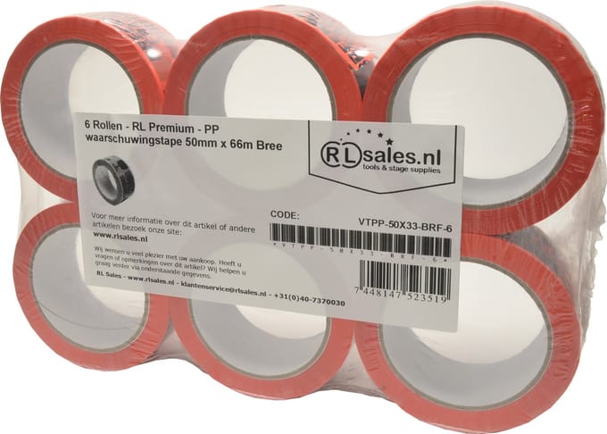 6 Rollen - RL Premium - Breekbaar Tape - 50mm x 66m