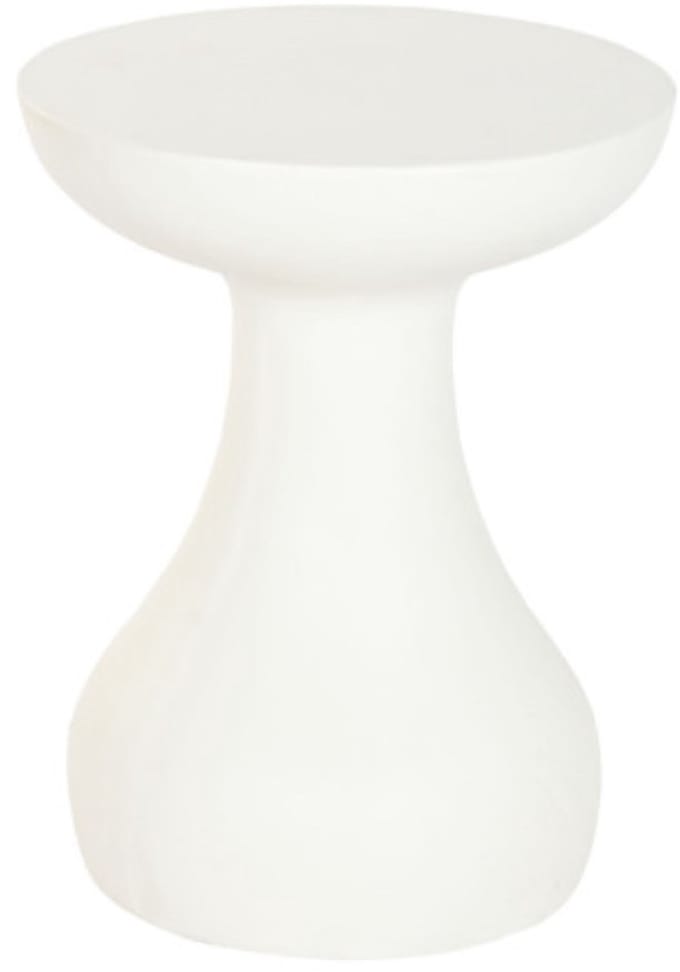 Item Int. Bijzettafel - wit - kunststeen - 40 x 51 cm - rond - zijtafel