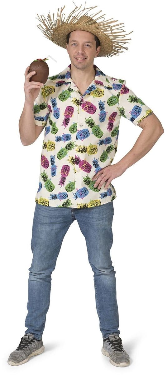 Hawaii shirt ananas print heren
