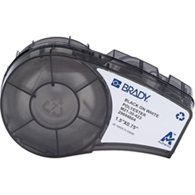 Brady M21-30-423 tape polyester zwart op wit 38,10 mm x 19,05 mm (origineel)