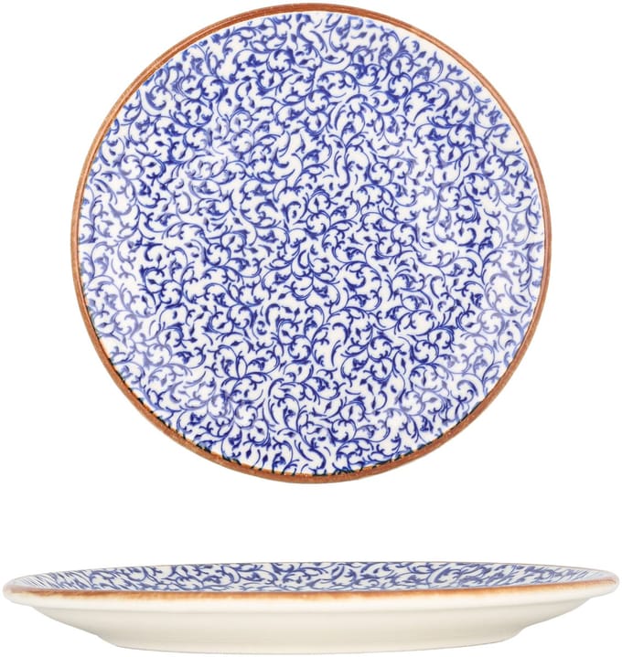 By Bone Dessertbord - Edera Cobalt - Porselein - 17 cm - set van 6