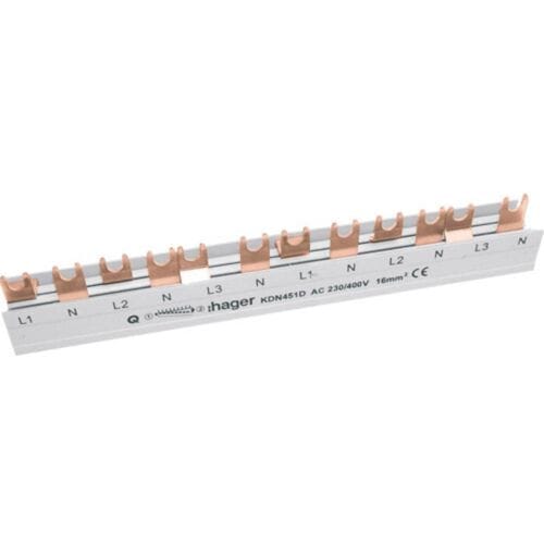 Hager KDN451D Hager KDN451D aansluitblok Phase busbar Meerdere kleuren 4-polig 80 A 1 stuk(s)