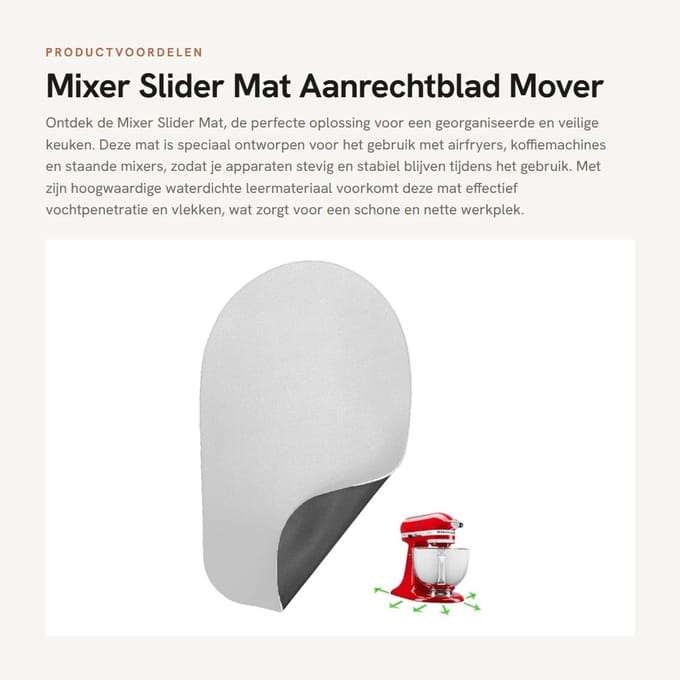 Dailygoods- Mixer Pad Waterdicht - Antislip - Hittebestendig - Voor