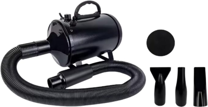 Professionele Haardroger 2800W - Voor Hond & Kat - Krachtige Bontblazer - Variabele Snelheid - 3 Nozzles - Sneldrogend