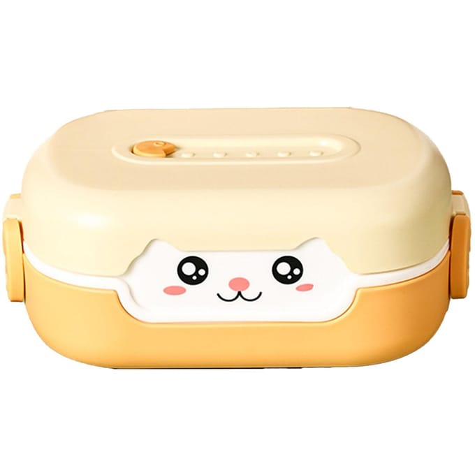 Kinder Cartoon Container 700ml Dubbele Isolatie Magnetronbestendig Peuter Lunchbox voor Picknick oranje