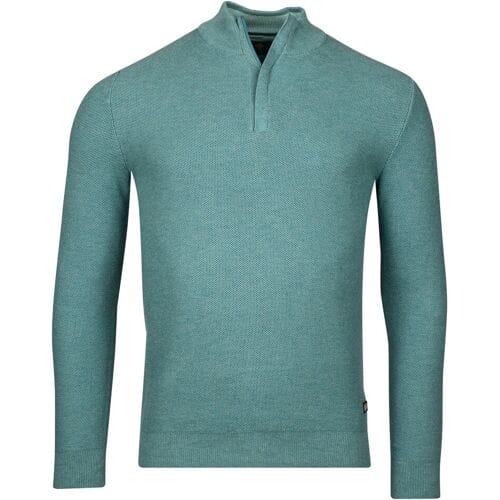 Baileys Trui Half Zip Structure Knit Zip Collar Sky Blue Melange / male