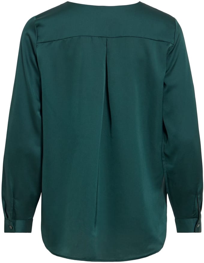 VILA - VIELLETTE V-NECK L/S SATIN SHIRT - NOOS - Dames - Blouses