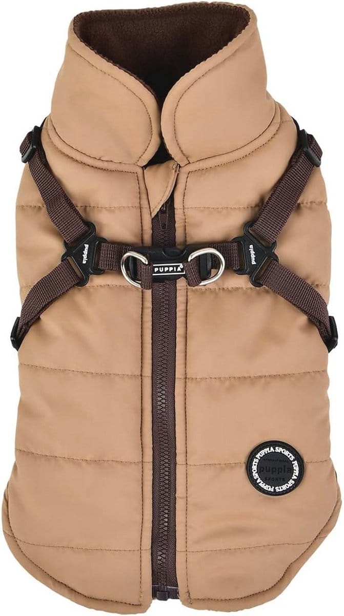 Wintervest met Harnas voor Honden - Beige - XL