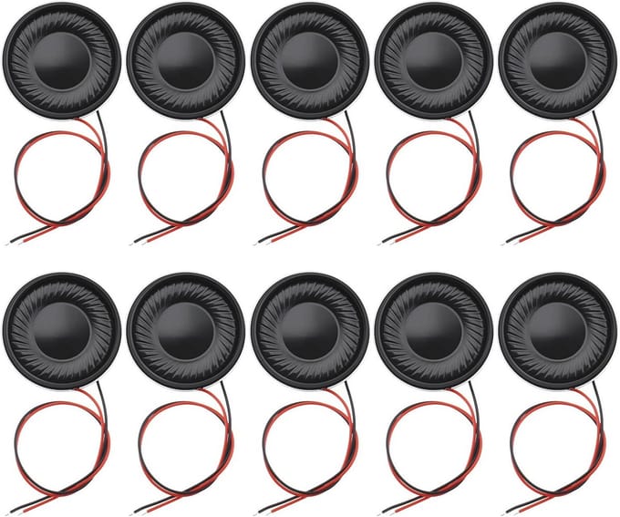 Solidchoice - Dailygoody - Interne Luidsprekers - Mini-luidsprekers voor DIY - Zwart - Magnetische Luidsprekers - 10 stuks 2 W - Geschikt voor Elektronische Project