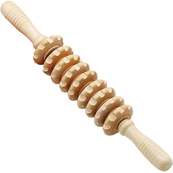 Rouleau de Massage en bois, à main, Point de déclenchement, libération musculaire, bâton de massage beige