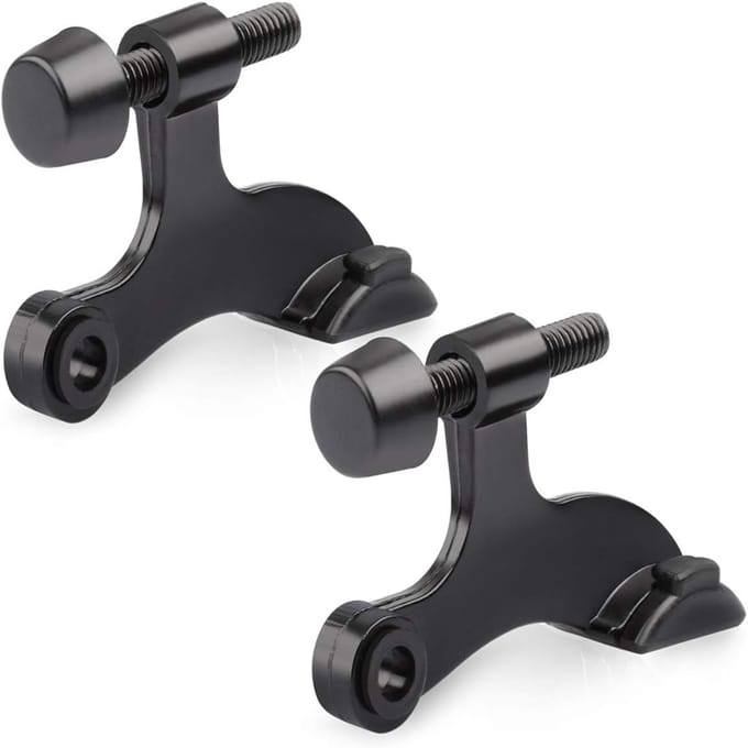 Deurstopper-2 stuks-scharnierpen deurstopper-Verstelbare-zware-met zwarte rubberen stootranden