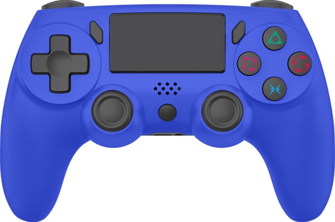 Ntech PS4 Controller Geschikt voor PS4 en PS3 - ps4 game controller Draadloos P47 - Blauw - Audio Jack Input - Touch Sensor - Dual Trilmotoren Draadloze Controller